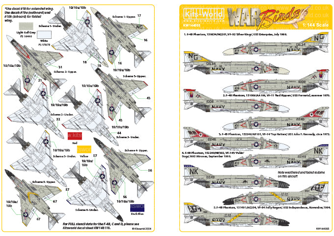 Kits-World KW144055 1:144 McDonnell F-4B Phantom- US Navy