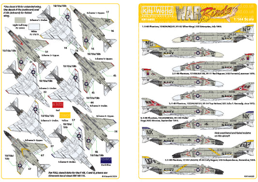 Kits-World KW144055 1:144 McDonnell F-4B Phantom- US Navy