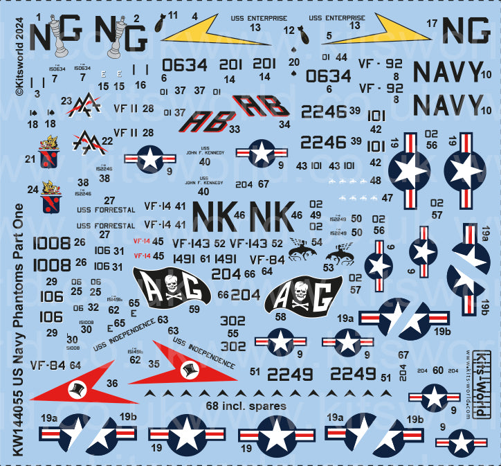 Kits-World KW144055 1:144 McDonnell F-4B Phantom- US Navy