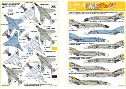 Kits-World KW144056 1:144 McDonnell F-4B Phantom- US Navy