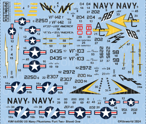 Kits-World KW144056 1:144 McDonnell F-4B Phantom- US Navy