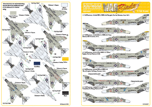 Kits-World KW144057 1:144 McDonnell F-4B Phantom- US Marine Corps