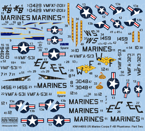 Kits-World KW144058 1:144 McDonnell F-4B/C Phantom- US Marine Corps