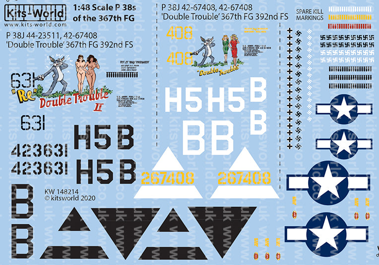 Kits-World KW148214 1:48 Lockheed P-38J Lightning