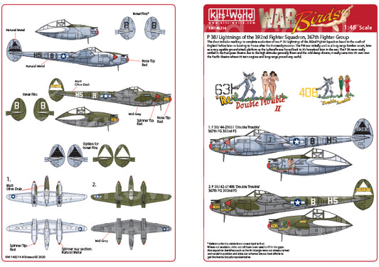 Kits-World KW148214 1:48 Lockheed P-38J Lightning