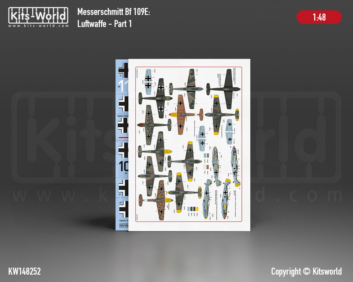 Kits-World KW148252 1:48 Messerschmitt Bf-109E Luftwaffe Part 1