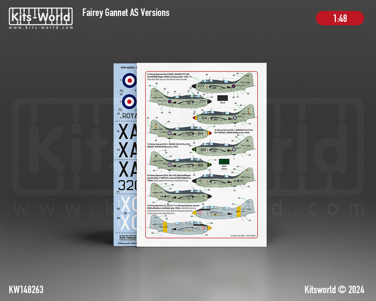 Kits-World 148263 1:48 Fairey Gannet ECM.4,