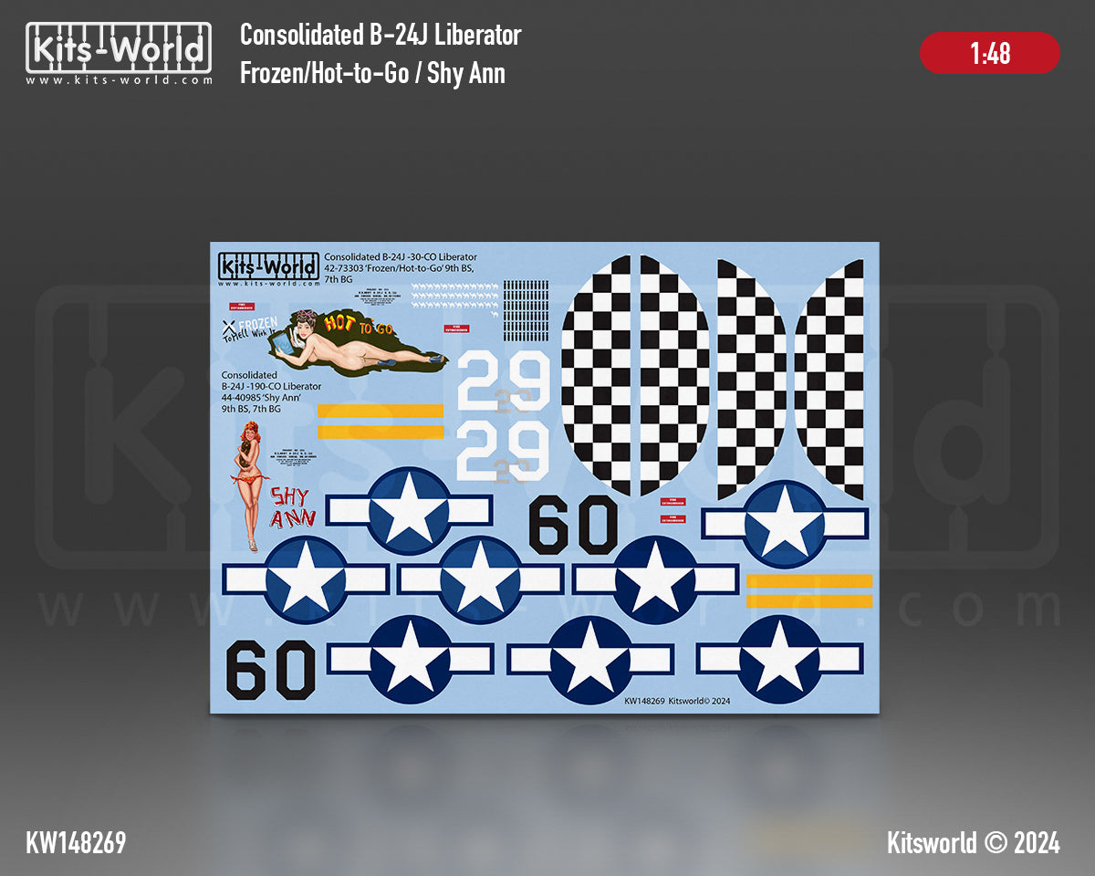 Kits-World 148269 1:48 Consolidated B-24J -30-CO Liberator