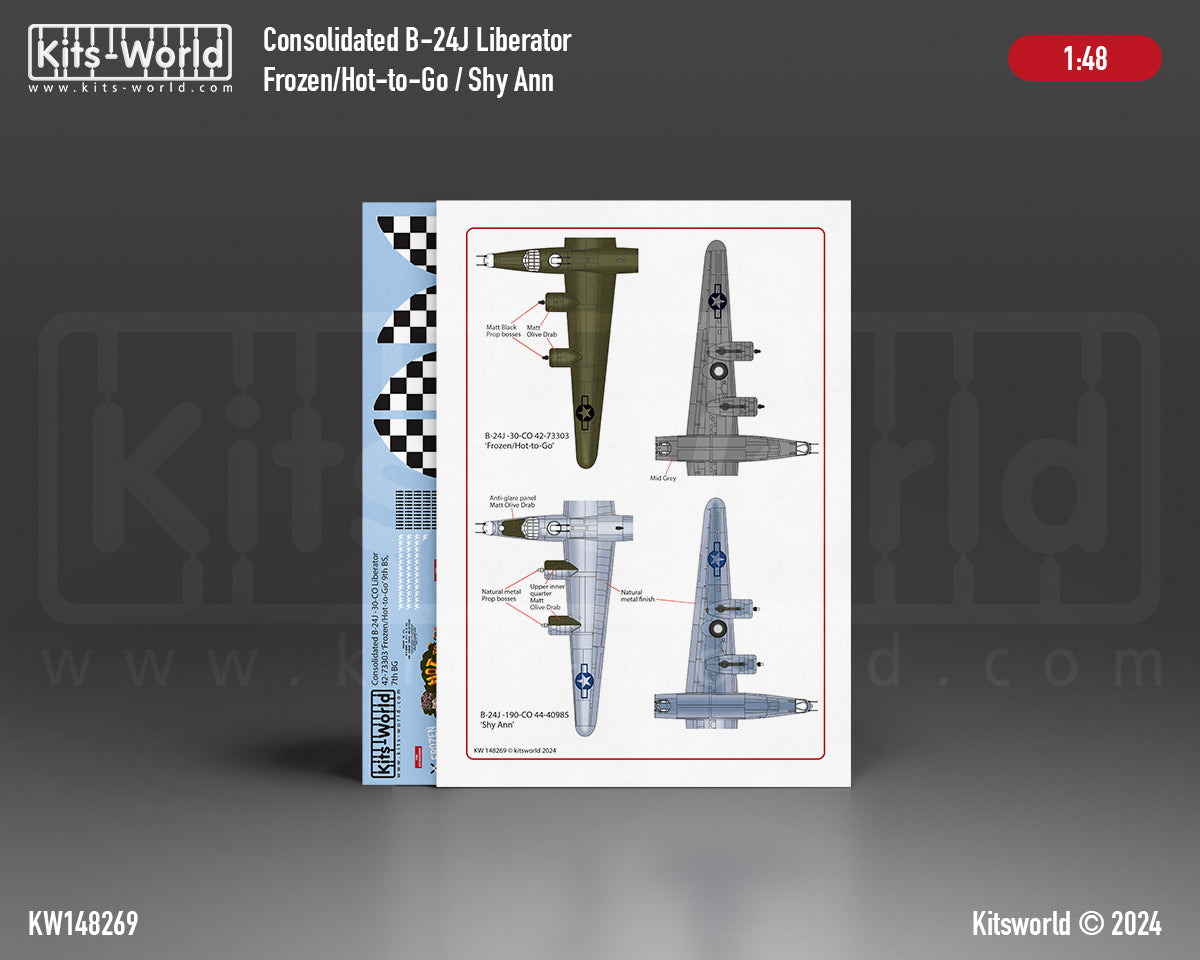Kits-World 148269 1:48 Consolidated B-24J -30-CO Liberator