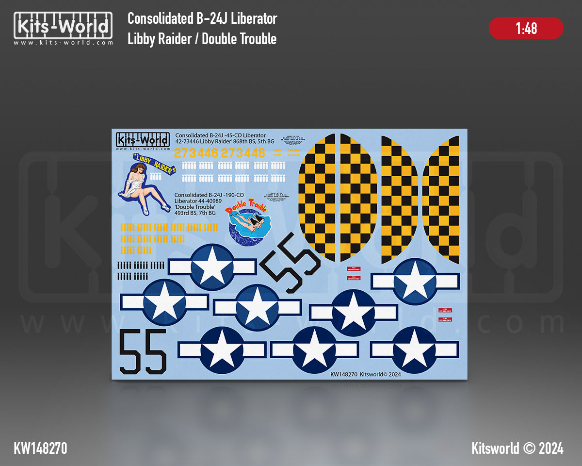 Kits-World 148270 1:48 Consolidated B-24J -45-CO Liberator