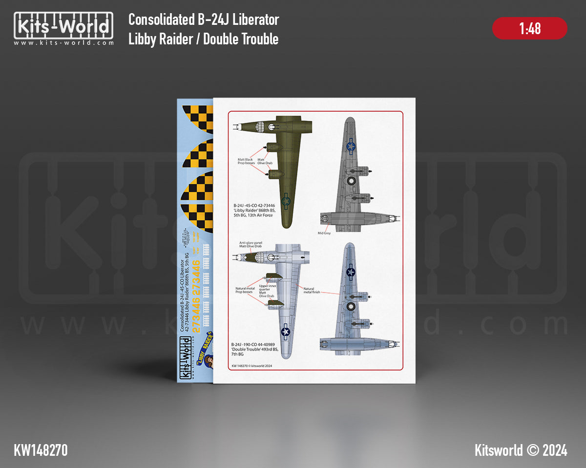 Kits-World 148270 1:48 Consolidated B-24J -45-CO Liberator