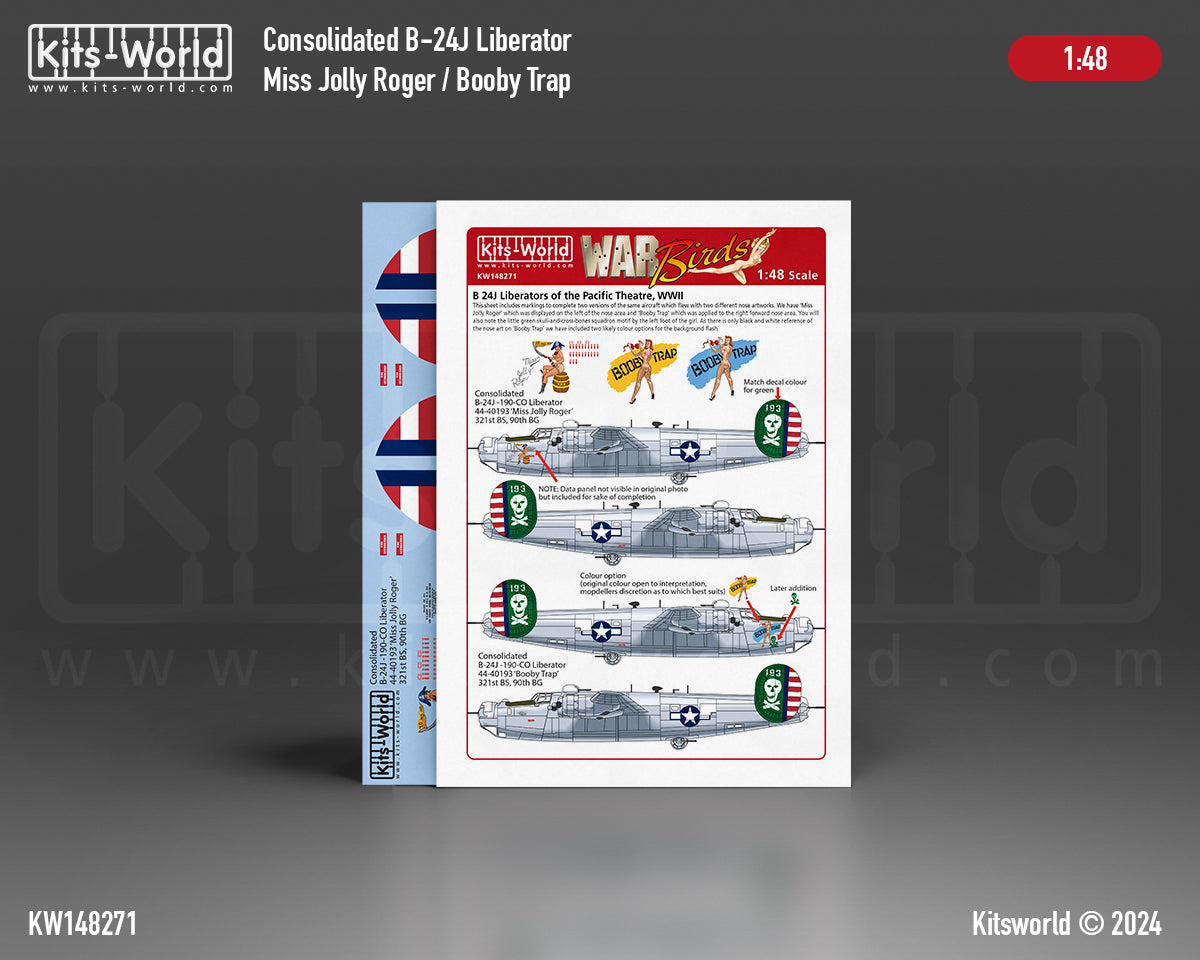 Kits-World 148271 1:48 Consolidated B-24J -190-CO Liberator 44-40193 ÃƒÆ’Ã‚Â¢ÃƒÂ¢Ã¢â‚¬Å¡Ã‚Â¬Ãƒâ€¹Ã…â€œMiss Jolly RogerÃƒÆ’Ã‚Â¢ÃƒÂ¢Ã¢â‚¬Å¡Ã‚Â¬ÃƒÂ¢Ã¢â‚¬Å¾Ã‚Â¢ 321st BS, 90th BG.Consolidated B-24J -190-CO Liberator 44-40193 ÃƒÆ’Ã‚Â¢ÃƒÂ¢Ã¢â‚¬Å¡