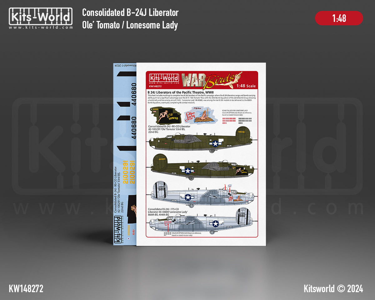 Kits-World 148272 1:48 Consolidated B-24J -90-CO Liberator
