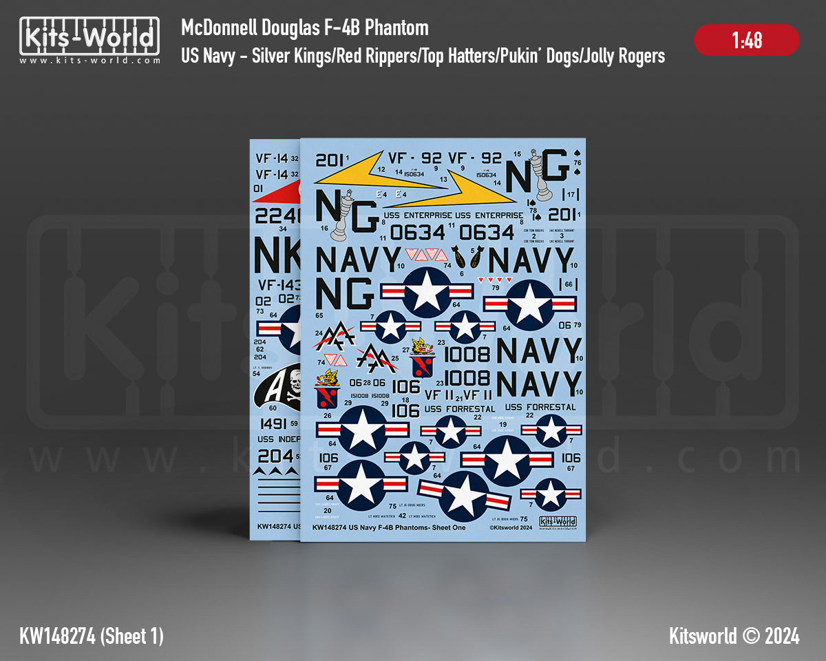 Kits-World KW148274 1:48 US Navy McDonnell F-4B Phantoms