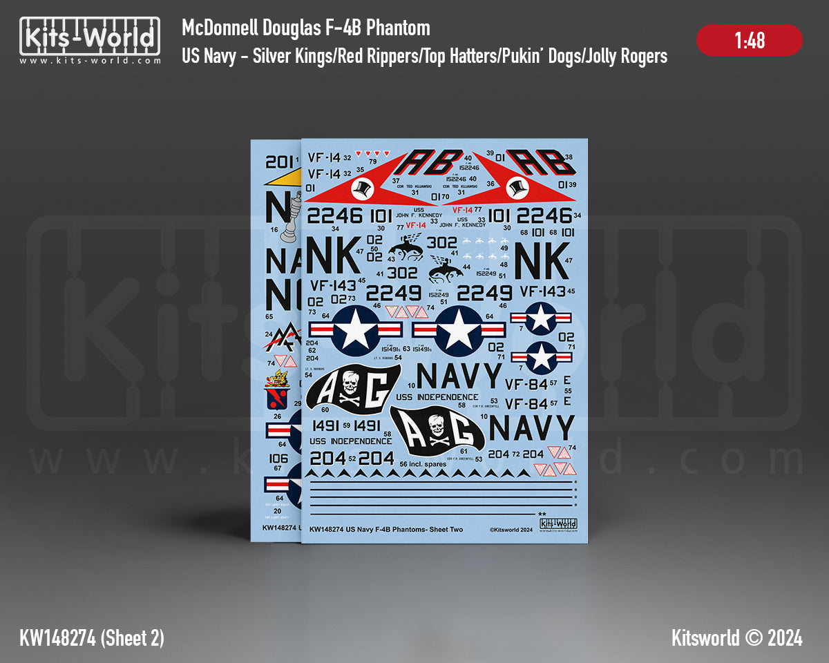 Kits-World KW148274 1:48 US Navy McDonnell F-4B Phantoms