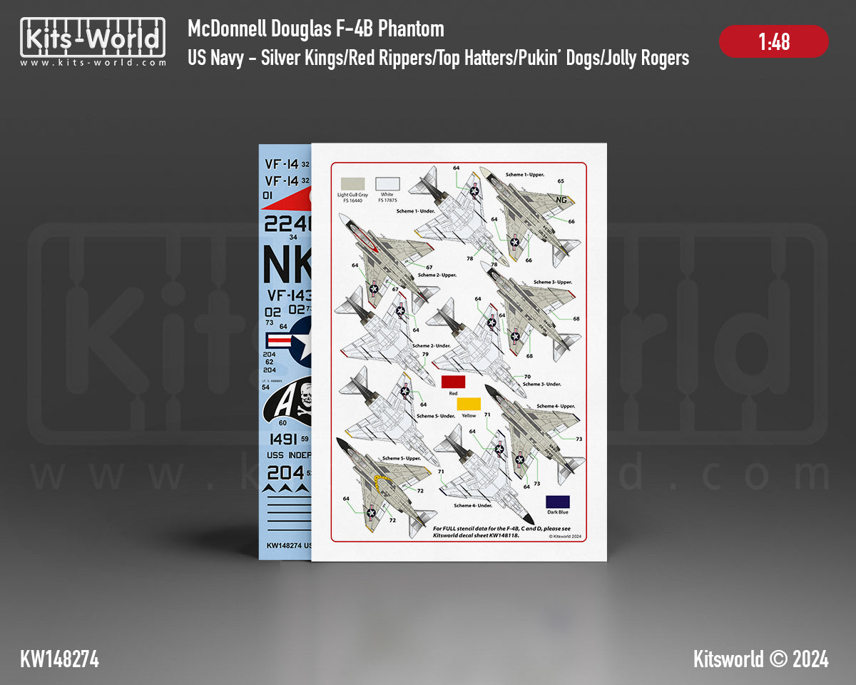 Kits-World KW148274 1:48 US Navy McDonnell F-4B Phantoms