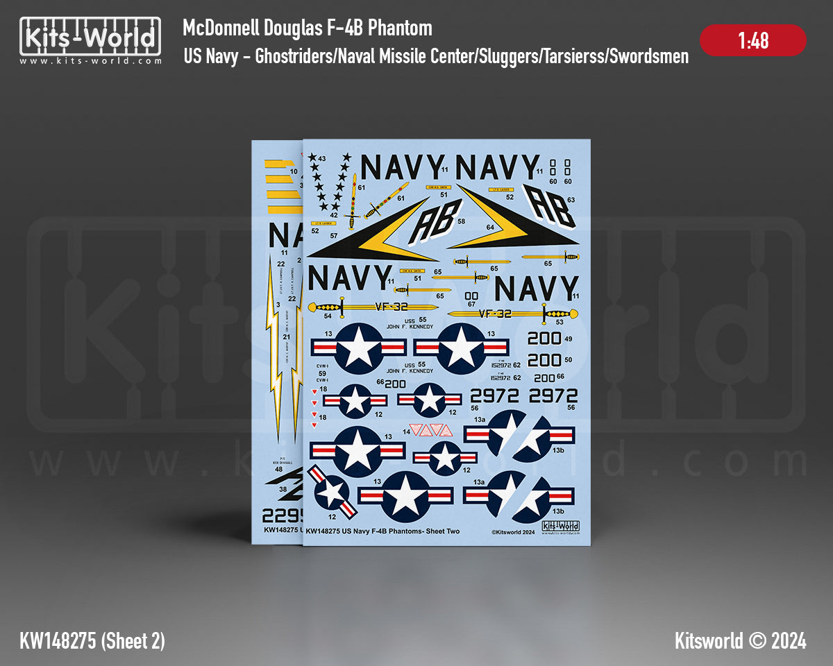 Kits-World KW148275 1:48 US Navy McDonnell F-4B Phantoms