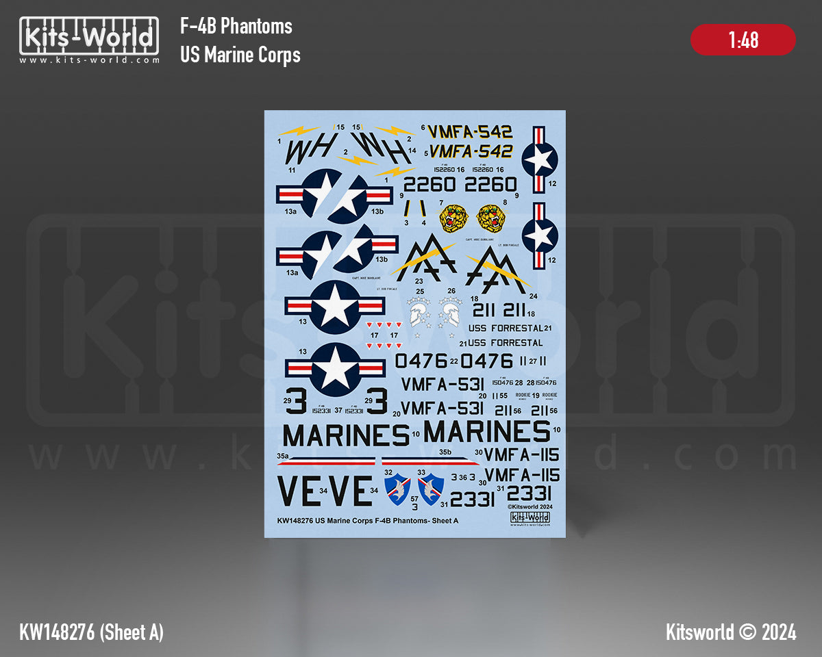 Kits-World KW148276 1:48 US Marine Corps McDonnell F-4B Phantom