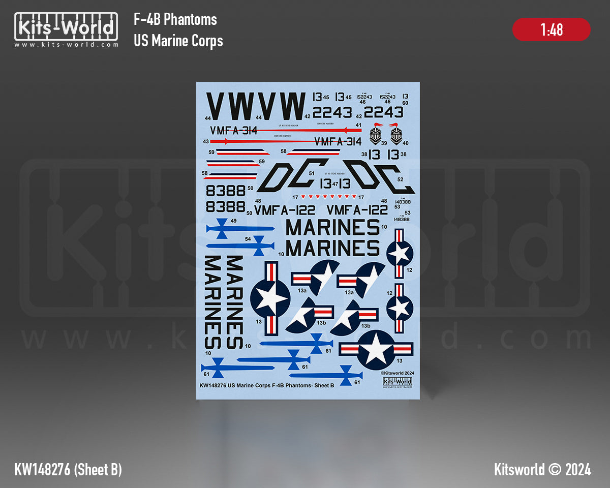 Kits-World KW148276 1:48 US Marine Corps McDonnell F-4B Phantom