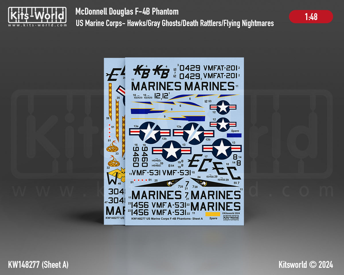 Kits-World KW148277 1:48 US Marine Corps McDonnell F-4B Phantom