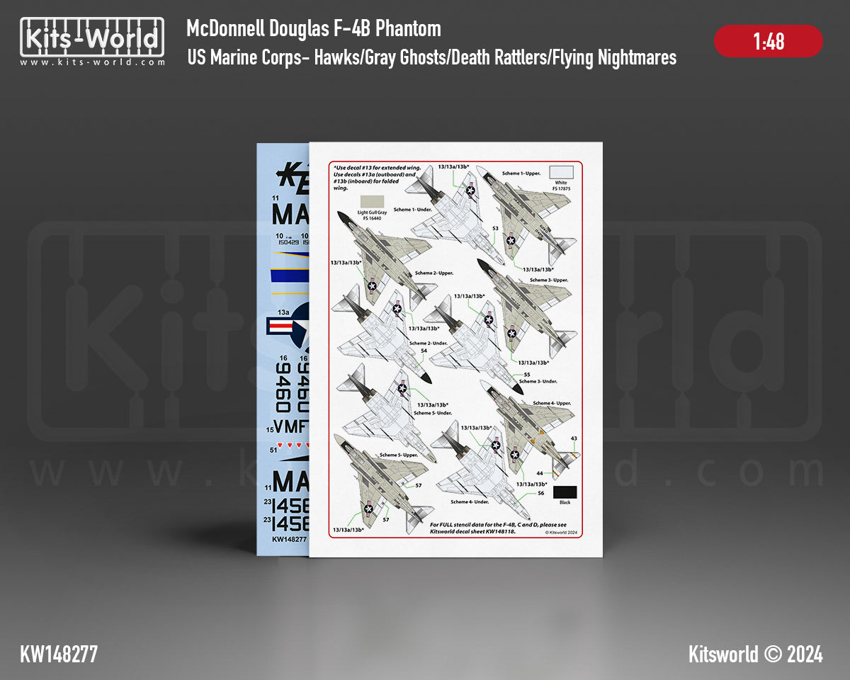 Kits-World KW148277 1:48 US Marine Corps McDonnell F-4B Phantom