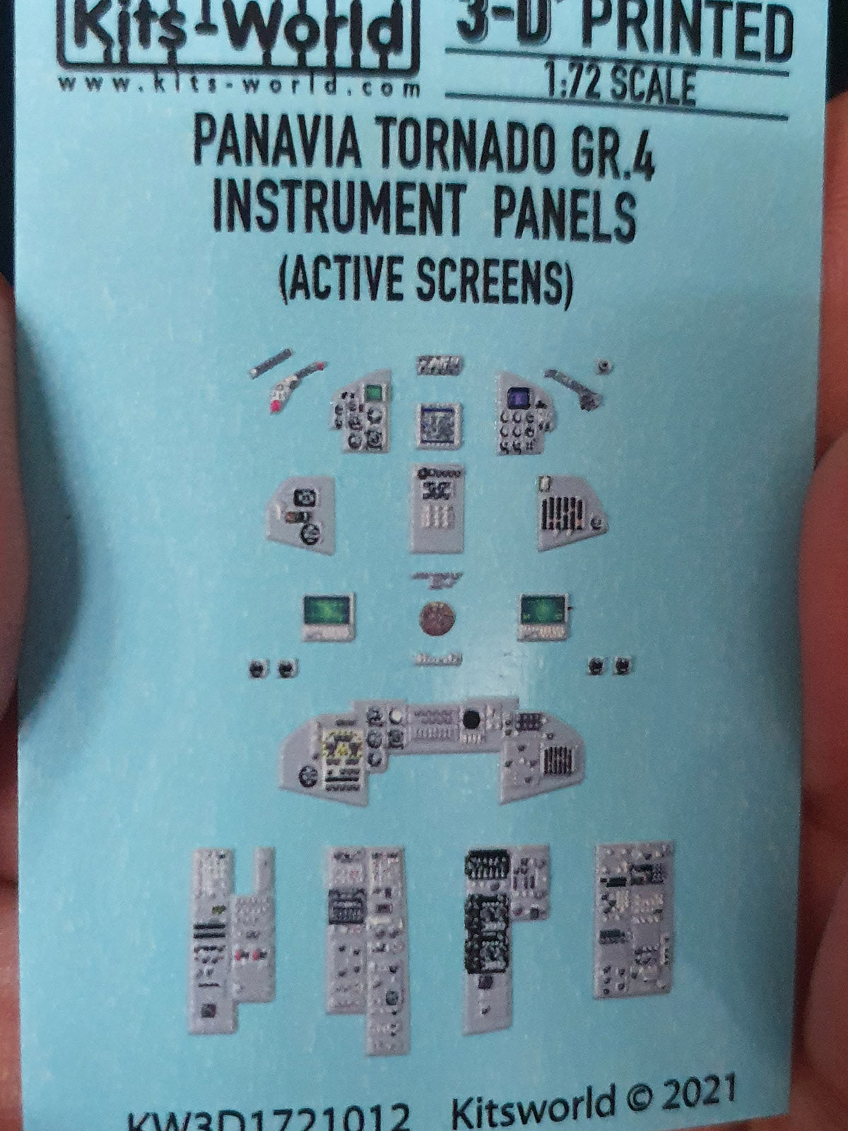 Kits-World 3D1721012 1:72 Full Colour 3D Decals - Panavia Tornado GR.4 (Screens On) Cockpit Instrument Panels