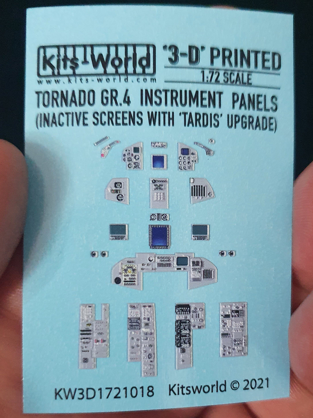 Kits-World 3D1721018 1:72 Full Colour 3D Decals - Panavia Tornado GR.4 (Inactive Screens with 'Tardis' Upgrade) Cockpit Instrument Panels