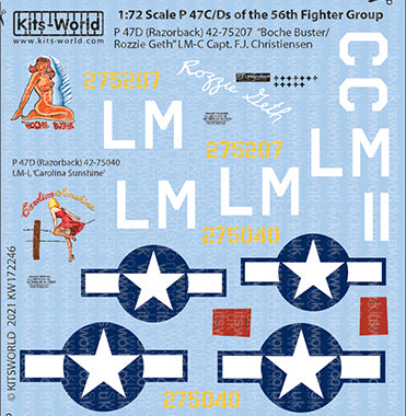 Kits-World KW172246 1:72 Republic P-47C/D Thunderbolts of the 56th Fighter Group