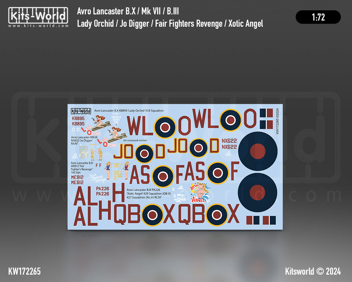 Kits-World 172265 1:72 Avro Lancaster B.III / B.X / MkVII