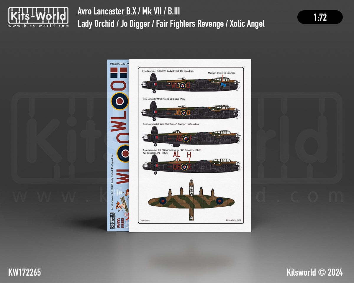 Kits-World 172265 1:72 Avro Lancaster B.III / B.X / MkVII