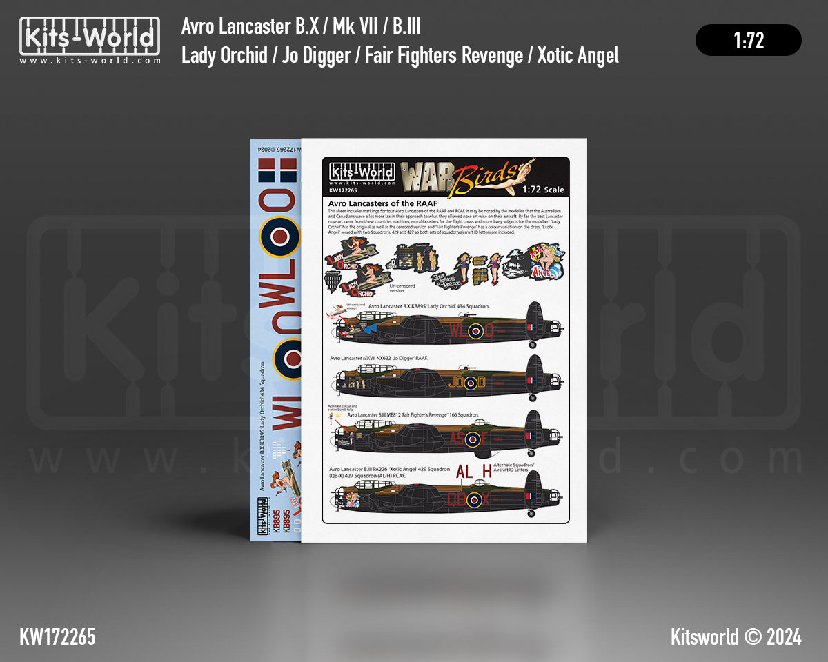 Kits-World 172265 1:72 Avro Lancaster B.III / B.X / MkVII
