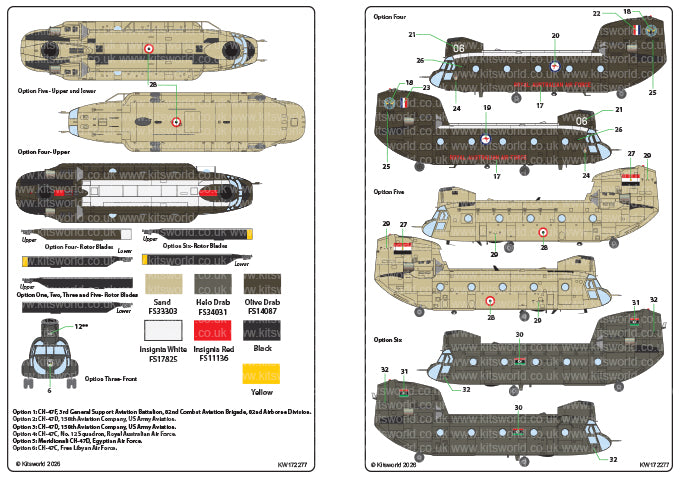 Kits-World KW172277 1:72 Boeing CH-47C/D/F Chinook