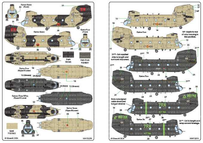 Kits-World KW172278 1:72 Boeing CH-47C/D/F Chinook