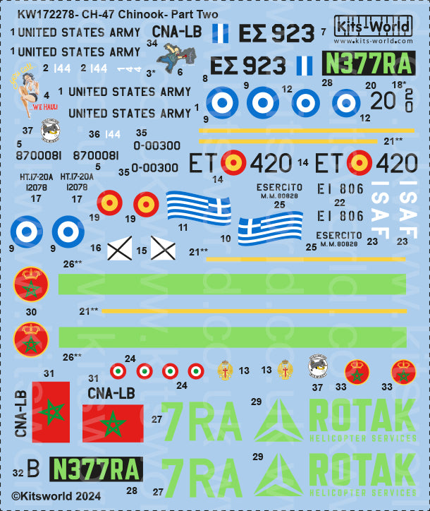 Kits-World KW172278 1:72 Boeing CH-47C/D/F Chinook