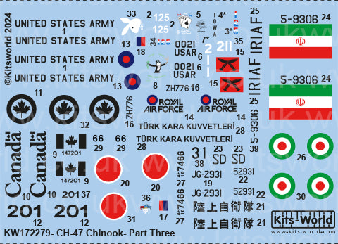 Kits-World KW172279 1:72 Boeing CH-47/D/C/F/J HC.4 Chinook