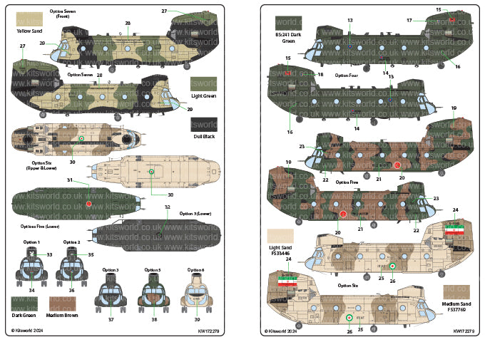 Kits-World KW172279 1:72 Boeing CH-47/D/C/F/J HC.4 Chinook