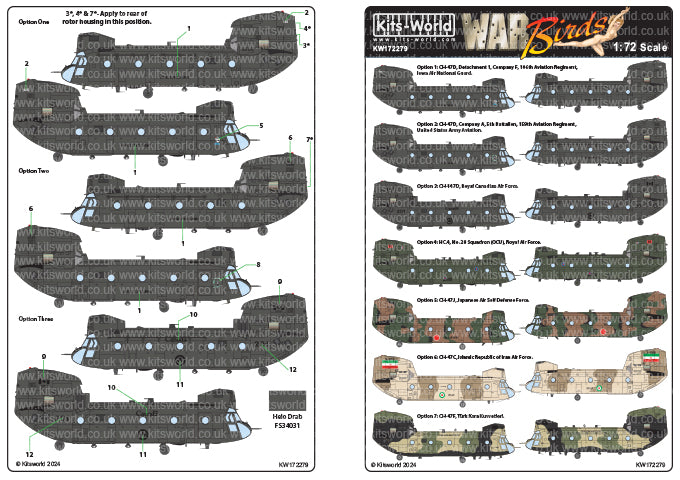 Kits-World KW172279 1:72 Boeing CH-47/D/C/F/J HC.4 Chinook