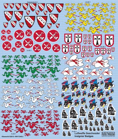 Kits-World KW172483 1:48 & 1:72 Luftwaffe Fighter Unit Emblems