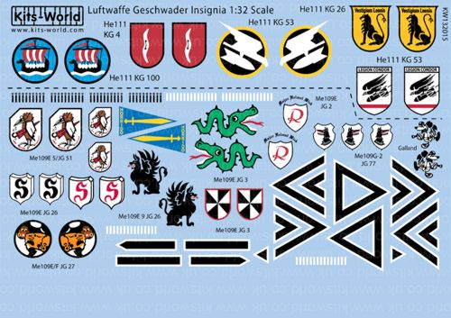 Kits-World KW132015 1:32 Luftwaffe Geschwader Insignia