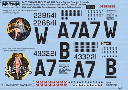 Kits-World KW132028 1:32 Republic P-47D Thunderbolt 368th FG 395th FS