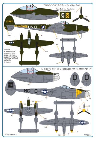 Kits-World KW132032 1:32 Lockheed P-38