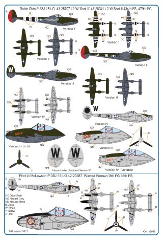 Kits-World KW132035 1:32 Lockheed P-38J Lightnings