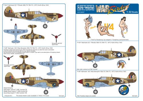 Kits-World KW132037 1:32 Curtiss P-40F Warhawks