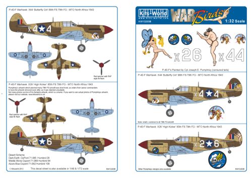 Kits-World KW132038 1:32 Curtiss P-40F Warhawks