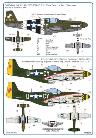 Kits-World KW132039 1:32 North-American P-51B/D Mustangs