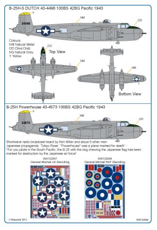 Kits-World KW132044 1:32 North-American B-25H Mitchell