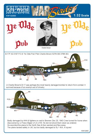 Kits-World KW132063 1:32 Boeing B-17F Flying Fortress