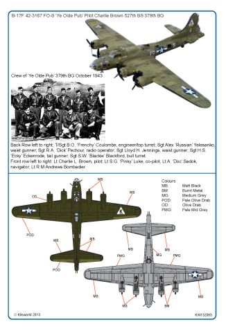 Kits-World KW132063 1:32 Boeing B-17F Flying Fortress