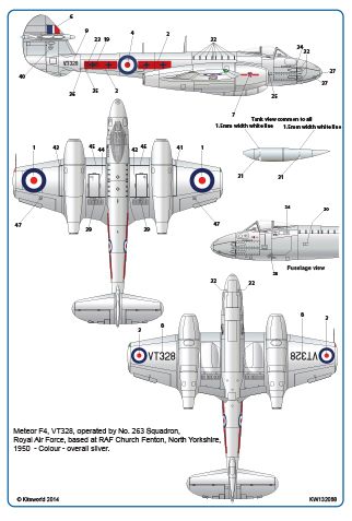 Kits-World KW132068 1:32 Gloster Meteor Mk.IV F.4