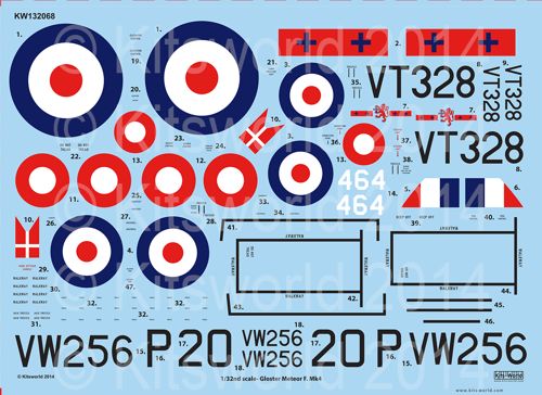 Kits-World KW132068 1:32 Gloster Meteor Mk.IV F.4